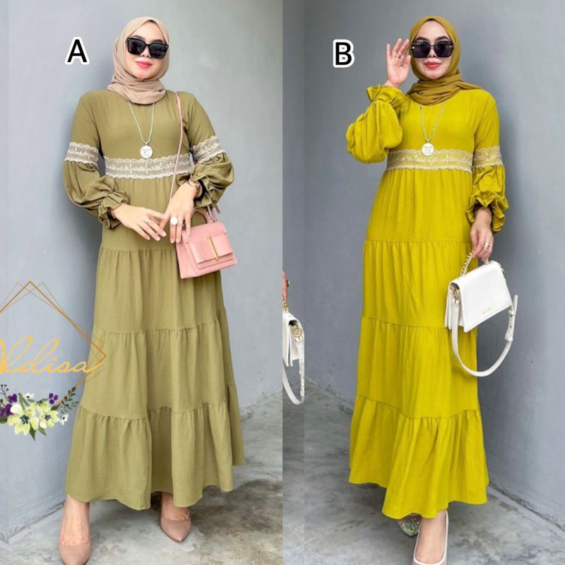 KIMIKO MIDI Dress KRINKLE BY ALDISA ( ready )