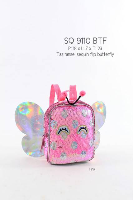 TAS RANSEL TK SEQUIN FLIP BUTTERFLY 9110 BTF