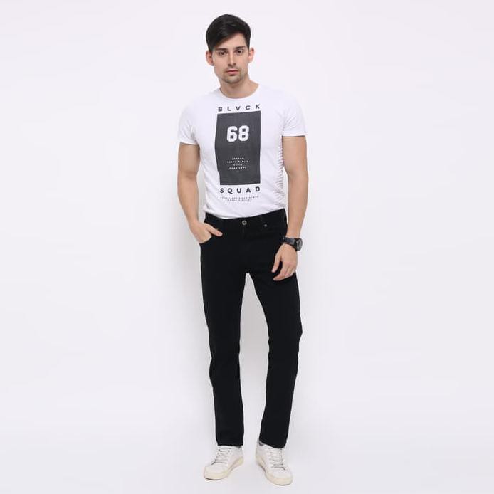 Edwin Celana Jeans London Reguler Fit Pria Panjang Medium Black - Hitam, 27 Best Quality