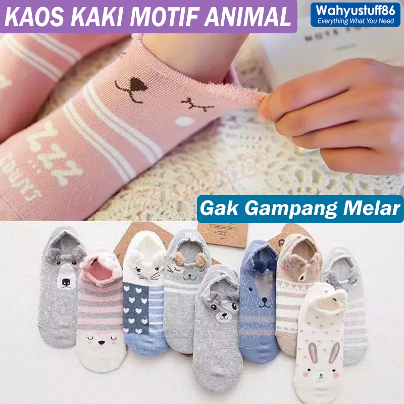 WS107  KAOS KAKI REMAJA SEMATA KAKI MOTIF KARAKTER ANIMAL ALA KOREA-2