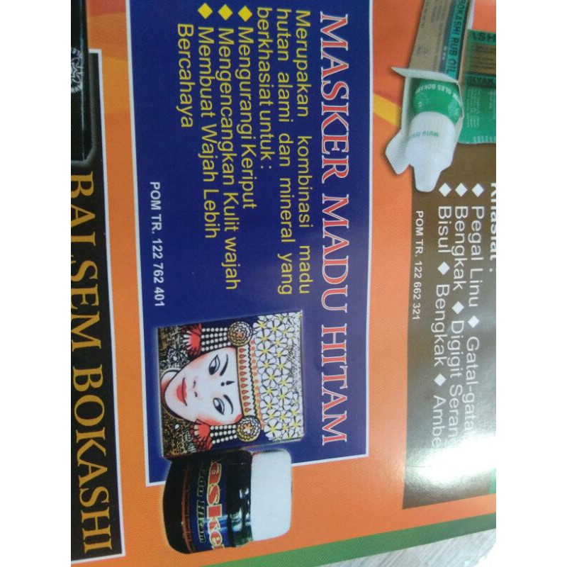 masker madu hitam uk 45 gram