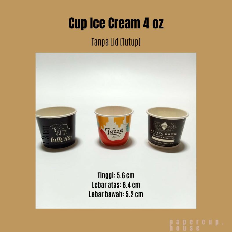 CUP ES KRIM / ICE CREAM CUP / COLD CUP / PAPER CUP ICE CREAM 4 OZ