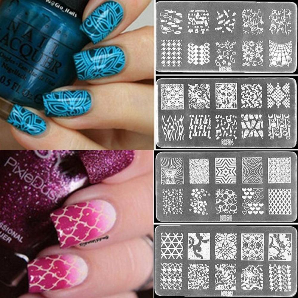 Timekey 1 Set Plat Stempelcap Kuteksnail Art Manicure DIY 10 Desain cannot miss it A7K9