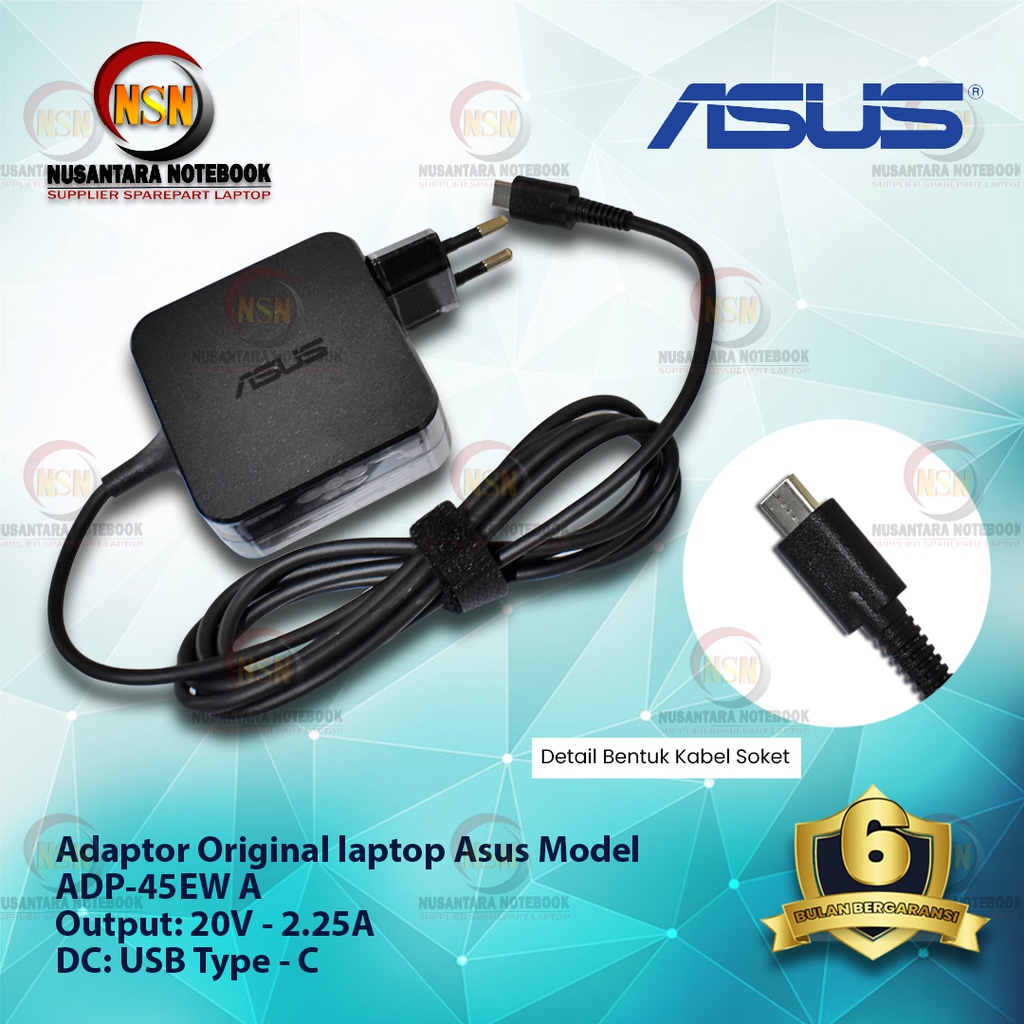 Adaptor Charger Original ASUS 20V 2.25A DC. TYPE - C