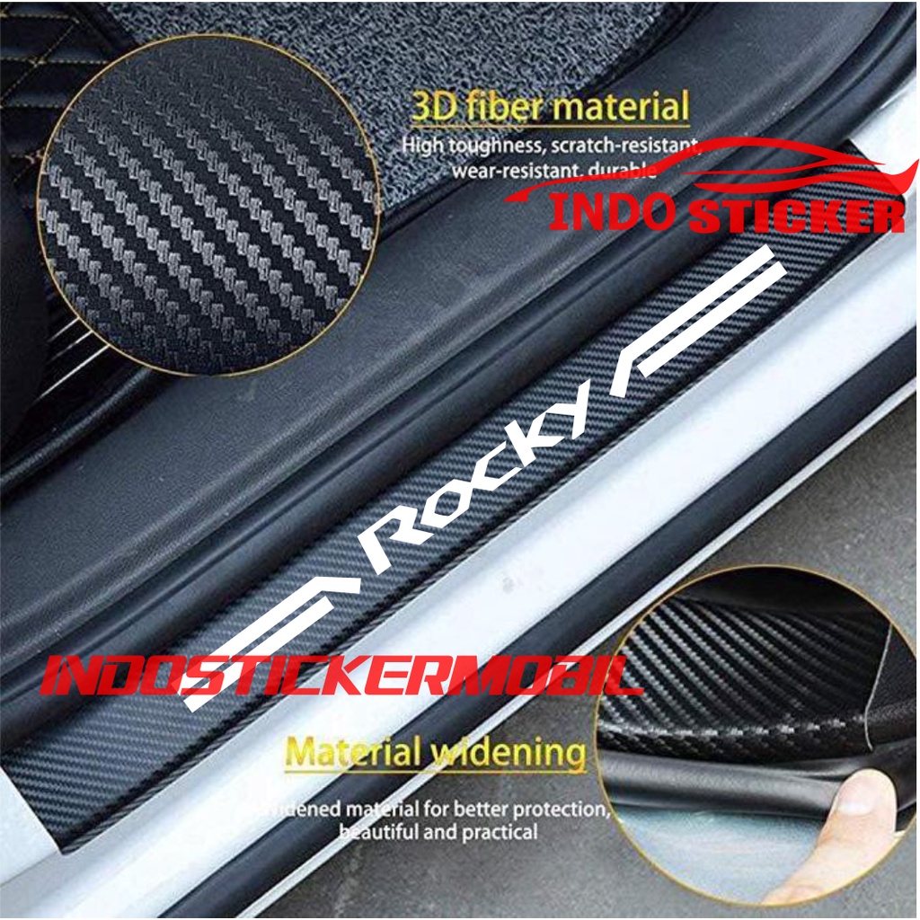 STICKER CARBON MOBIL ROCKY STICKER KARBON 3D SILLPLATE MOBIL DAIHATSU ROCKY 4PCS
