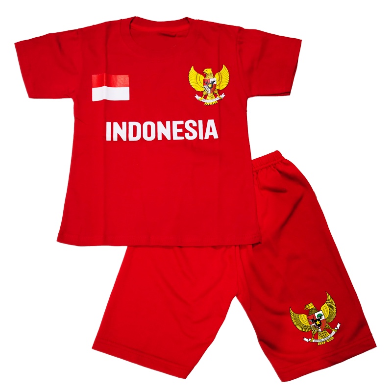 Kaos anak INDONESIA 17 agustus [SABLON GLITTER]