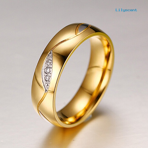 Ls Cincin Lapis Emas 18K Dengan Batu Zircon Untuk Pria / Wanita