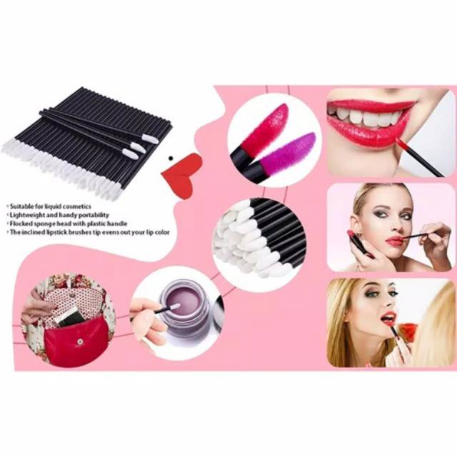 ☀INDOLAND☀ Disposable Lip Wand Brush Applicator Lipstick Lip Tint / Aplikator Kuas Lipstik / Spoolie Lipstick R590