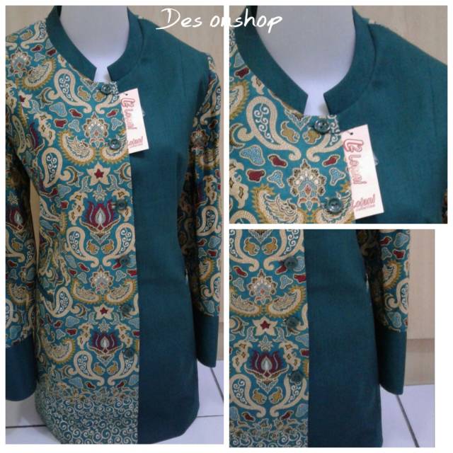 Stelan blazer batik tosca lolani