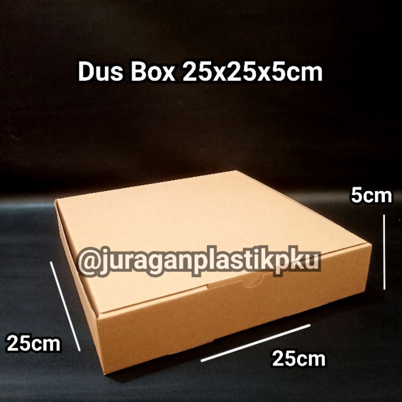 

Dus Box Pizza 25x25x5 cm Tebal | Kotak Kemasan Baju Aksesoris Kraft 25x25