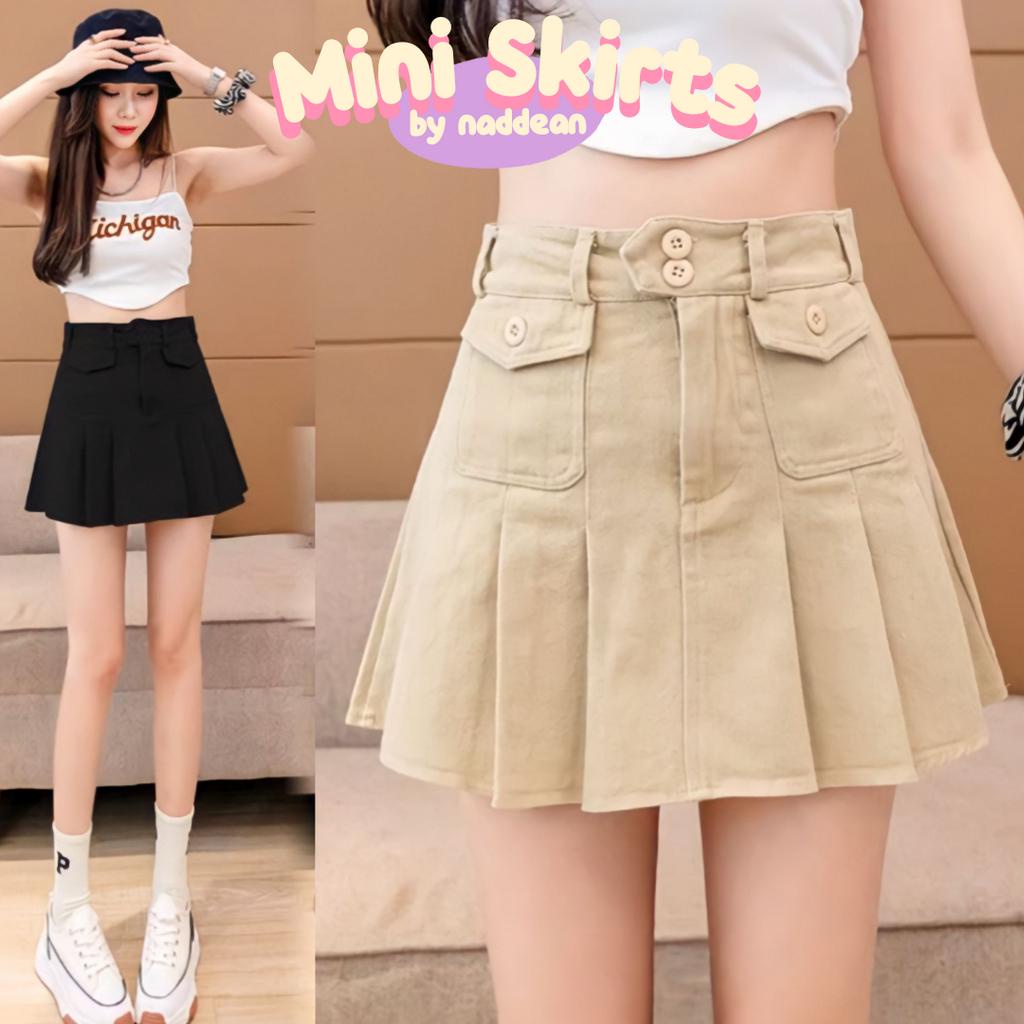 naddean - Rok Pendek Corduroy Velvet Highwaist / Mini Skirts Korean Import Wanita