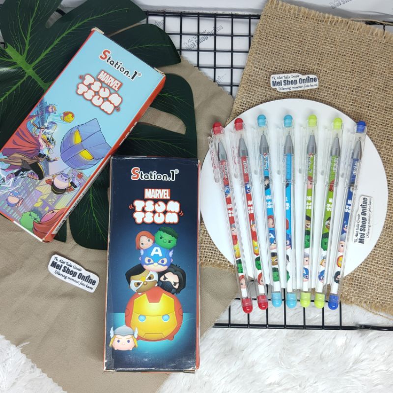 

(12pcs) Pulpen Karakter Super Hero Lucu Tinta Hitam