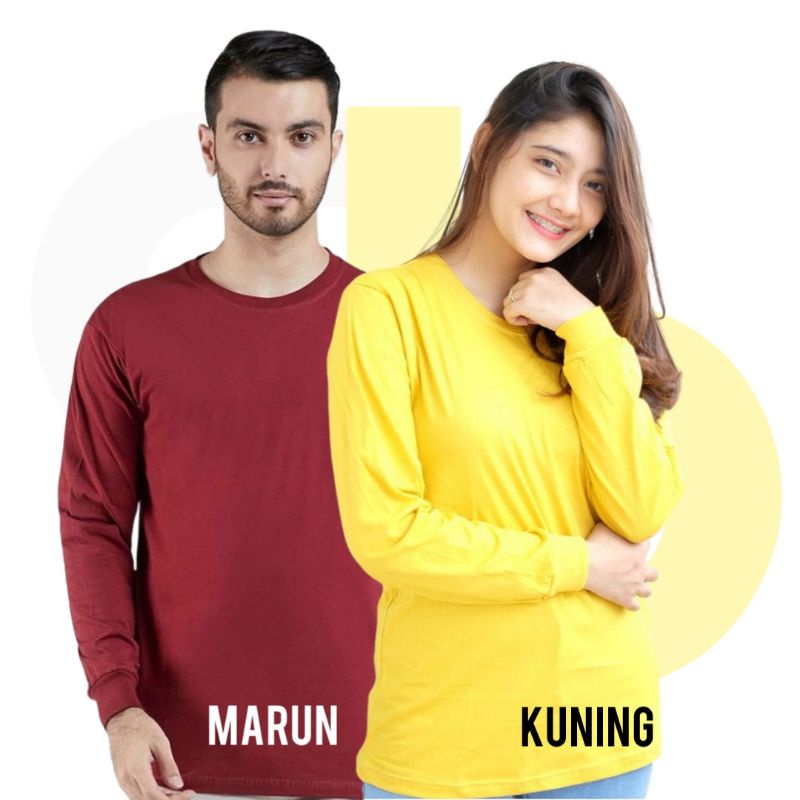 Kaos Polos Lengan Panjang Pria Wanita  Kaos Oblong Kaos Unisex Premium Cewek Cowok Murah