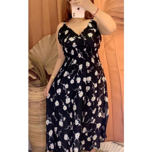 Dress mosa motif bunga( geser pilihan warna)