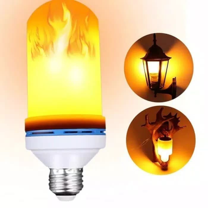 Lampu api 9w 3 mode 3in1 lampu obor 9 watt lampu tidur led obor 3 in 1 lampu taman bohlam api obor