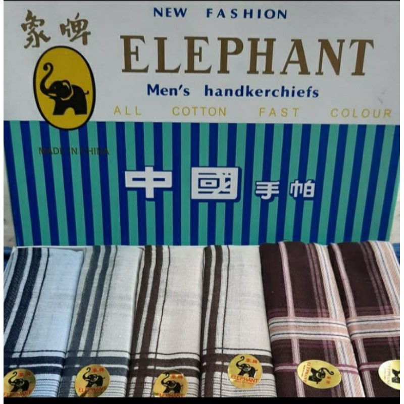 6 PCS SAPU TANGAN ELEPHANT/SAPU TANGAN GAJAH/SAPU TANGAN KATUN/SAPU TANGAN MURAH/LAP/SLAMPEK