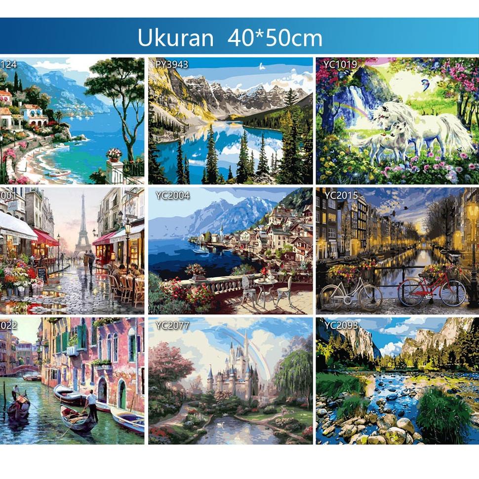

[KODE 0HK0F] MYSTYLE CANVAS PAINT BY NUMBER KIT 40x50CM PAKET MELUKIS LUKISAN DIGITAL OIL PAINTING DIY LUKIS CANV