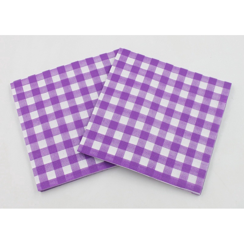 20pcs Lattice Paper Napkin Serbet Minuman Pesta Pernikahan Serbet Motif Warna