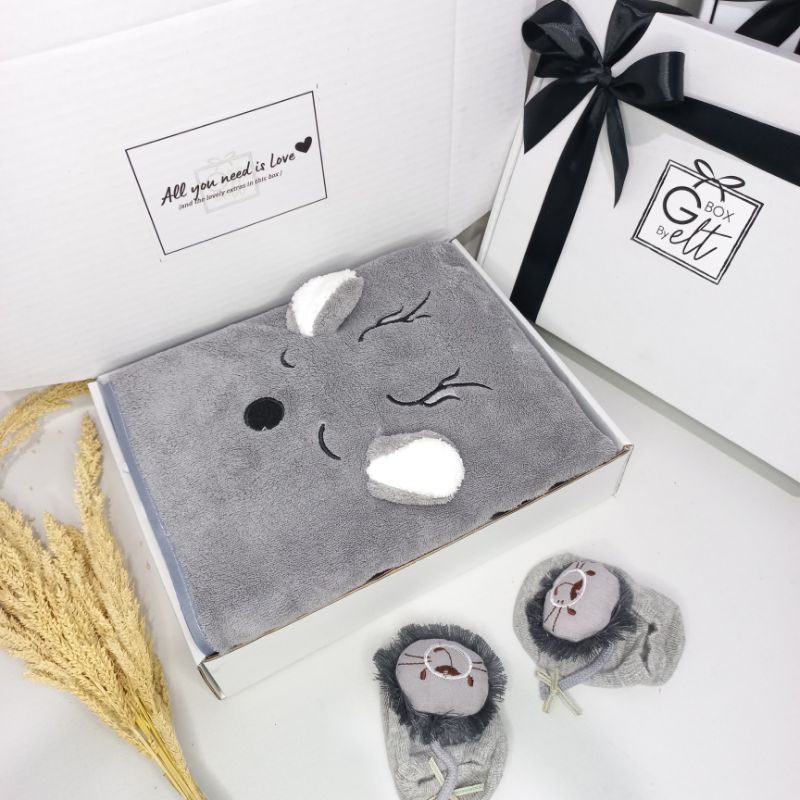 [HANDUK GREY] HAMPERS BABY BORN HAMPERS BAYI KADO HADIAH BAYI HADIAH HANDUK BAYI PREMIUM