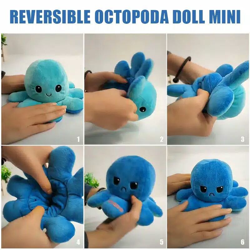 MOMBABY1 Boneka Gurita Bolak Balik atau Reversible Octopus Plush Doll