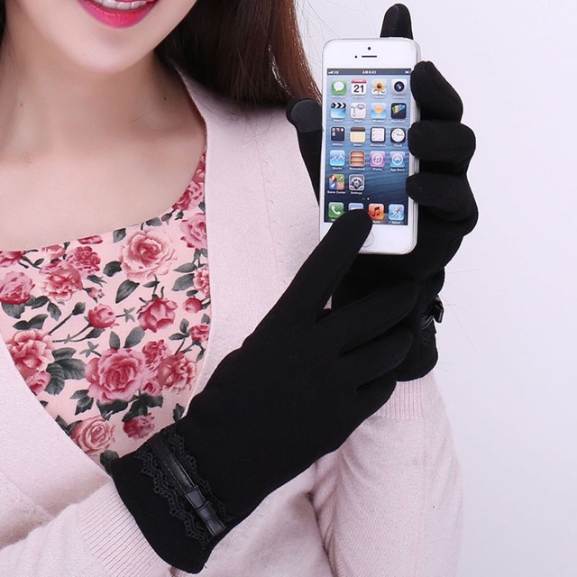 (Cacat gudang) Sarung Tangan Winter Touchscreen Bulu Glove Fingerprint