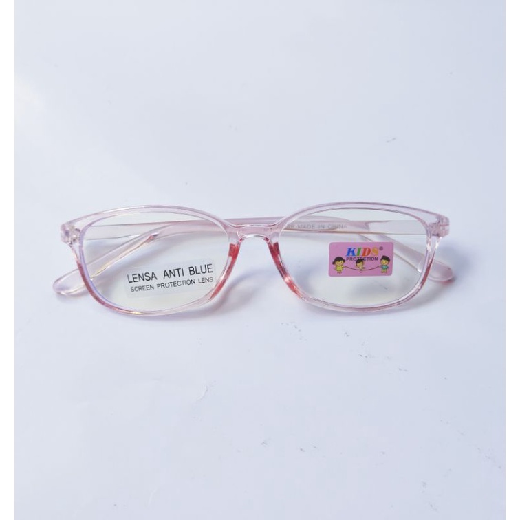 Kacamata Anak Anti Radiasi Frame Bening-Pink