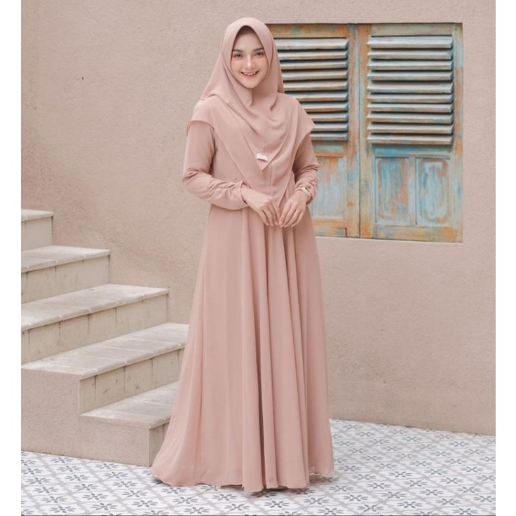 Gamis wanita Busui crinkle airflow OOTD TYANISA DRESS Fashion muslim terlaris Lebaran simple mewah