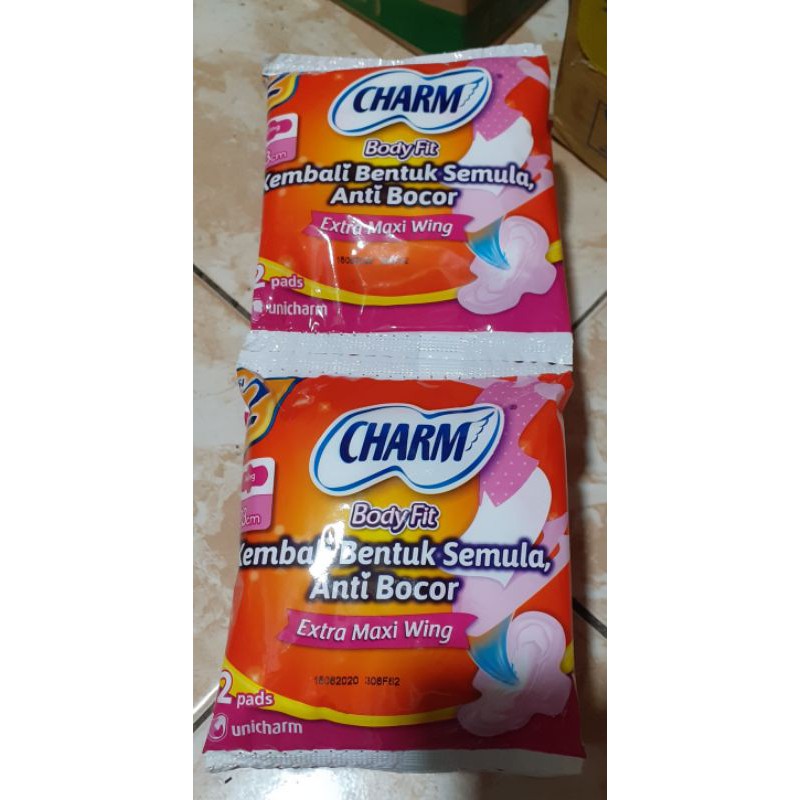 PEMBALUT CHARM BODY FIT EXTRA MAXY WINGS 1 RENCENG ISI 10 (@ 2) / PEMBALUT WANITA SAYAP / PEMBALUT M