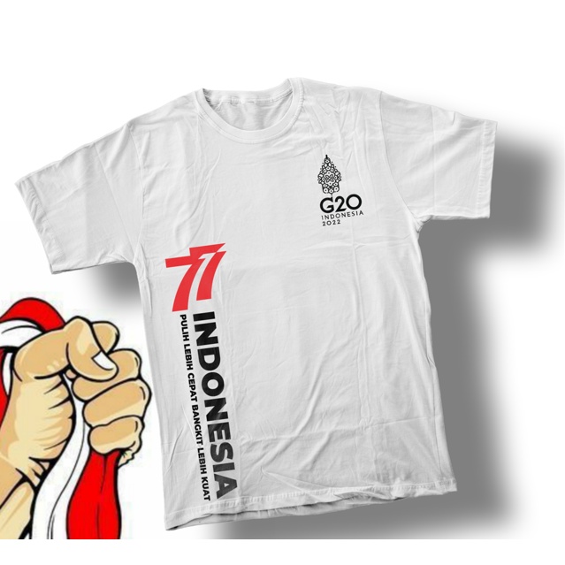 KAOS DISTRO G20 MOTIF ( BISA COD ) EDISI KEMERKEDAAN HUT R1 77 BAHAN CUTTON COMBED PREMIUM