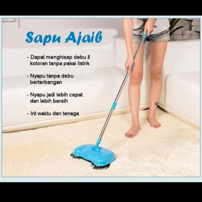 TJ-110 Super Broom Alat Sapu Lantai Elektrik Otomatis Penghisap Debu