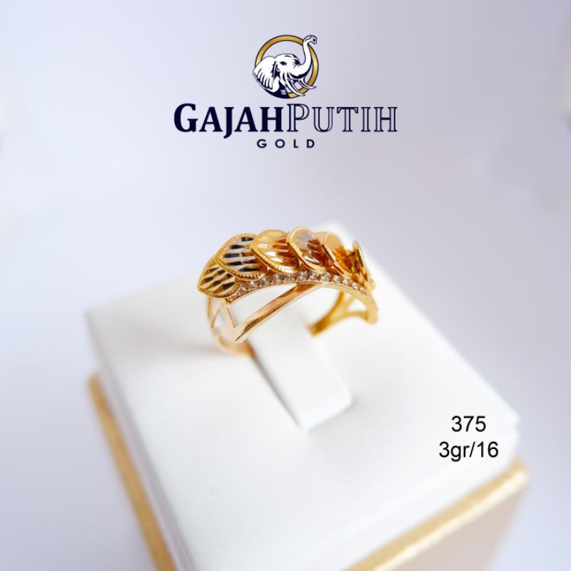 3gr Cincin Model Permata Emas Asli Kadar 375 kodeN13016