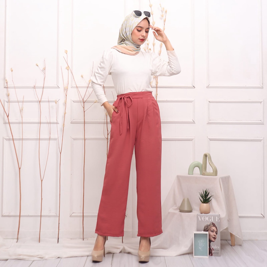 CELANA KULOT CRINKLE - LORA KULOT CELANA PANJANG POLOS CELANA KANTOR LOOSE PANTS