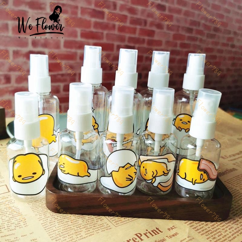 (We) Botol Spray Kosong Bahan Plastik Desain Gudetama Kapasitas 50/100ml Portabel Dapat Diisi Ulang