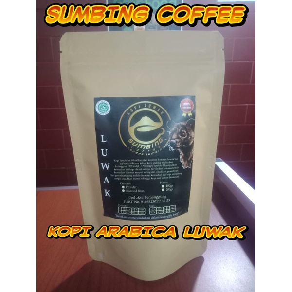 

Kopi Luwak liar arabika arabica asli alami lereng sumbing temanggung 100 gram