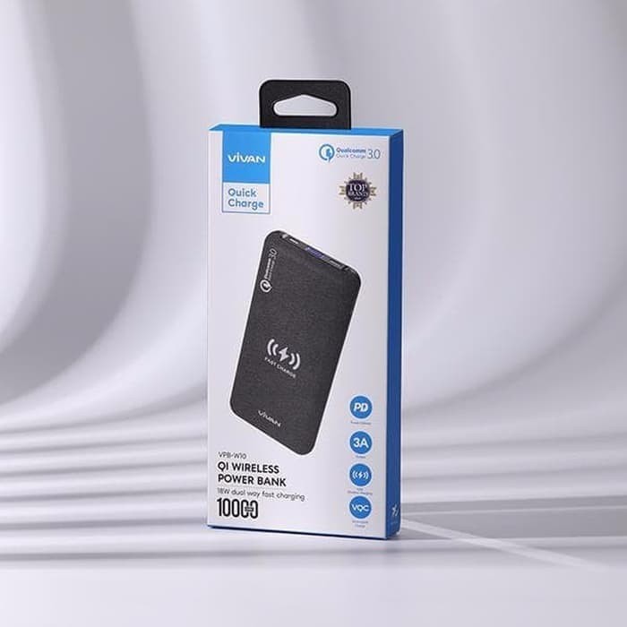 NA - Power Bank Wireless 10000 mah Vivan Quick Charge Qi Wireless W10