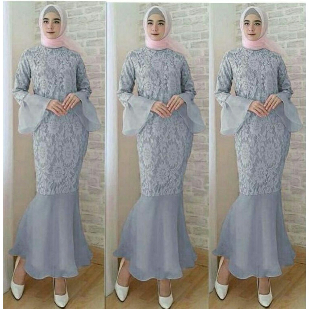 Gamis Mermaid Maxi Duyung Brokat Tulang Cord Termurah BAJU MUSLIM LEBARAN BRUKAT CORNELI