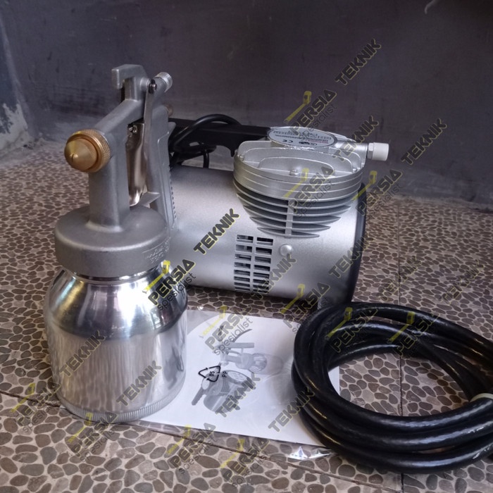 IOP | kompresor mini / mini air compressor + spray gun kit