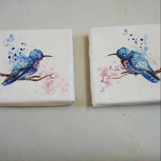 

Lukisan canvas karton birds