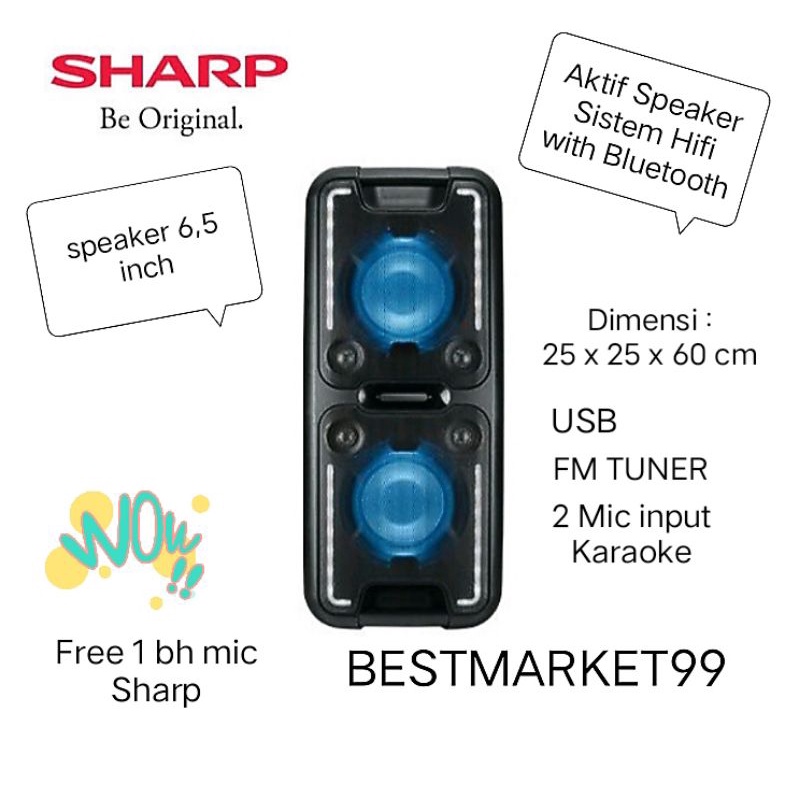 Speaker Hifi  Portabel Sharp PS 920 Bluetooth