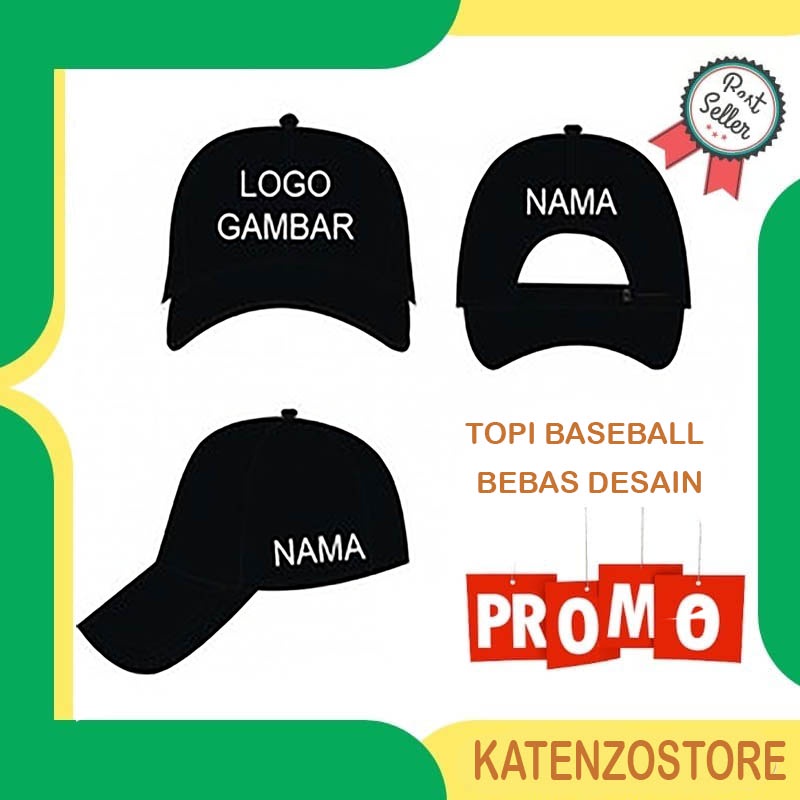 Bordir topi riques logo tulisan custom desain satuan request custom