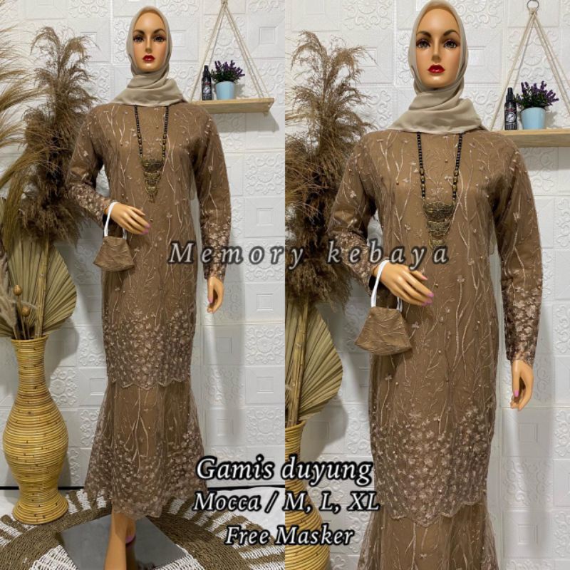 { REAL PICT } GAMIS DUYUNG TULLE BORDIR BY MEMORY KEBAYA // KEBAYA ORIGINAL // KEBAYA TERLARISS