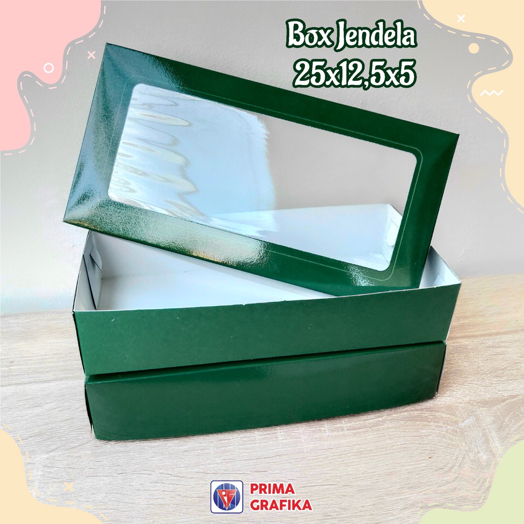 

Box Jendela 25x12,5x5 cm - Paperbox Kotak Kue Box Makan Kardus Snack Dus Kue Box Brownies