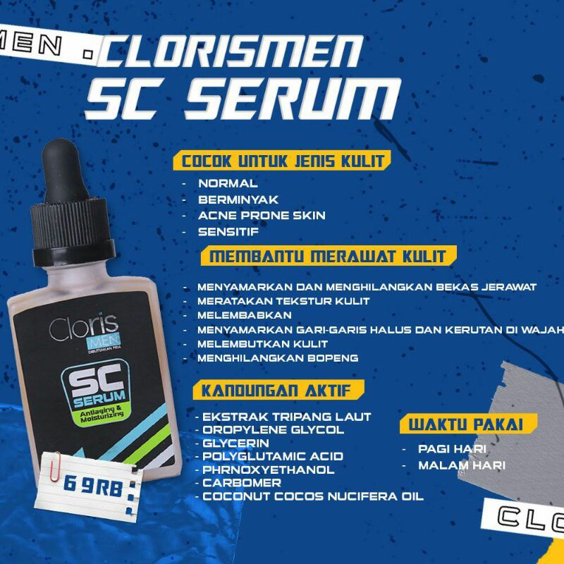 CLORISMEN Skincare Pria Sabun Muka Pria Charcoal Cloris Men Soap Sabun Wajah Pria Penghilang Jerawat Bopeng Flek Hitam Mencerahkan Wajah Glowing C0