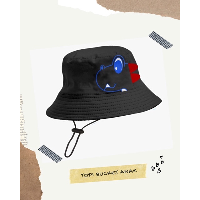 BUCKET HAT DINO TOPI BUCKET ANAK MOTIF HEWAN TOPI BUCKET ANAK PREMIUM UNTUK USIA 1-8 TAHUN