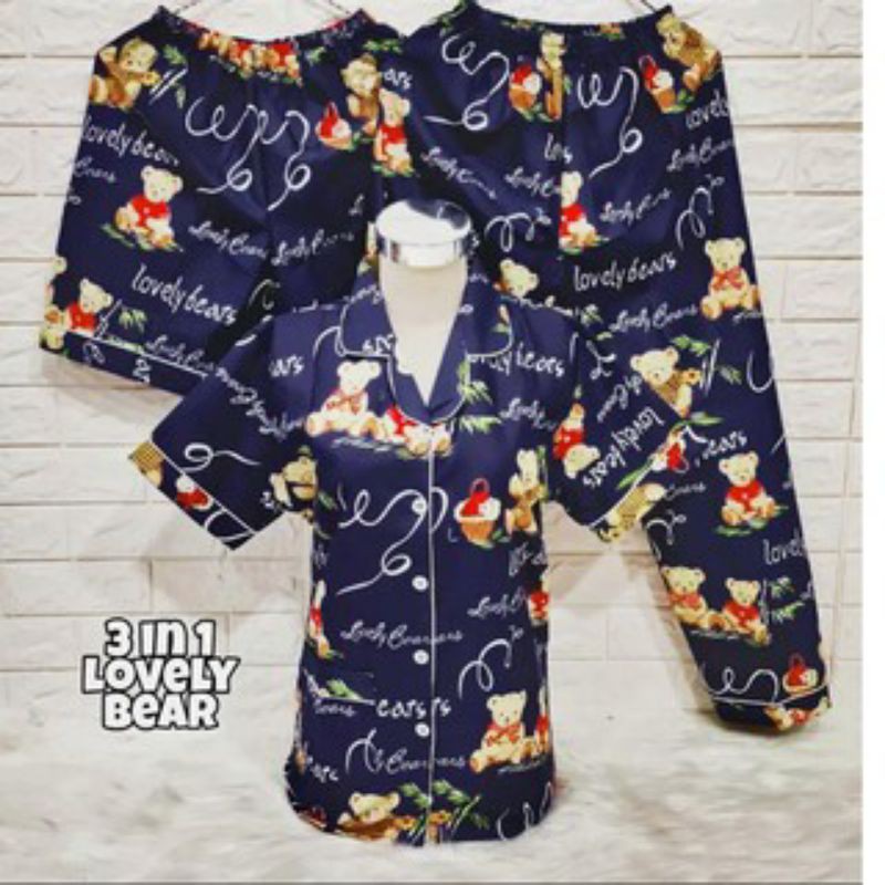 piyama dewasa 3 in 1
