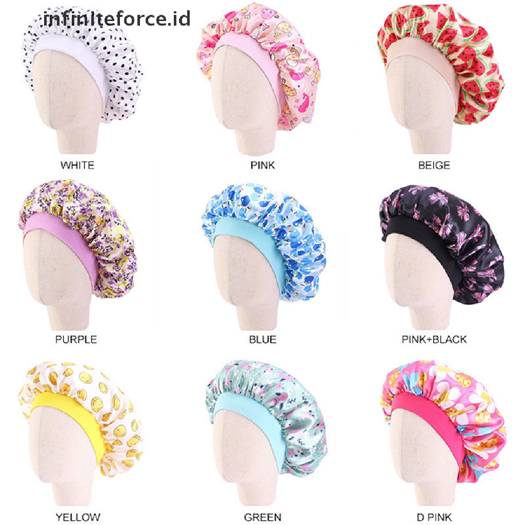 Infiniteforce.id Topi Bonnet Satin Lembut Bayi Perempuan Aksen Bunga