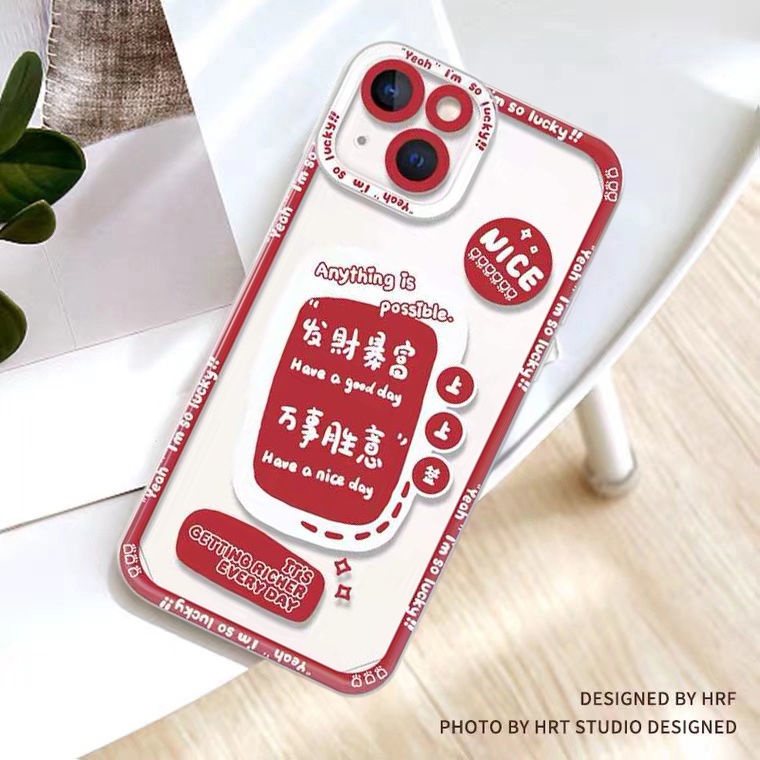 Soft Case Transparan Warna Merah Untuk Iphone 14 13 Pro Max 12 11 XS XR X 8 7 6 6s Plus