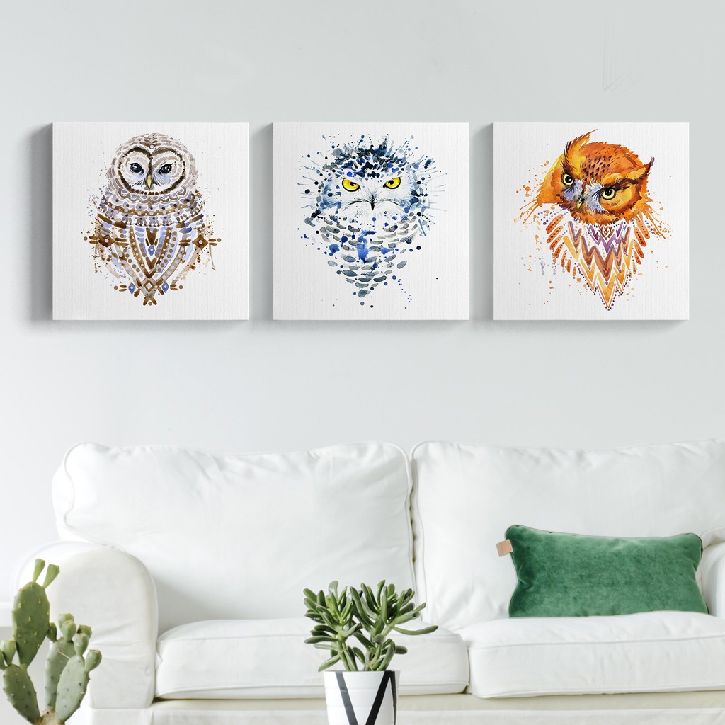Dekorasi Owl Hiasan Dinding Rumah Burung Hantu Poster Kanvas