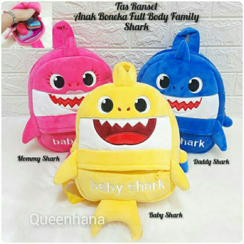 Bagpack Baby Shark Tas Ransel Anak Boneka Full Body Baby Shark