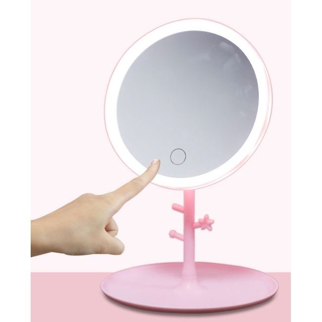 rv01bvg Kaca Cermin Rias Make Up Lampu Led Kaca Make Up Led Portable - Bulat, Putih Cs201S